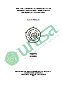 FAKTOR FAKTOR YANG MEMPENGARUHI KEJADIAN BAYI BERAT LAHIR RENDAH (BBLR